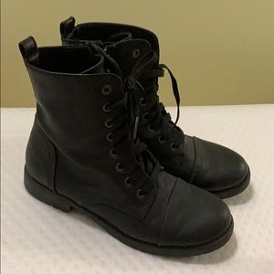 Black combat boots